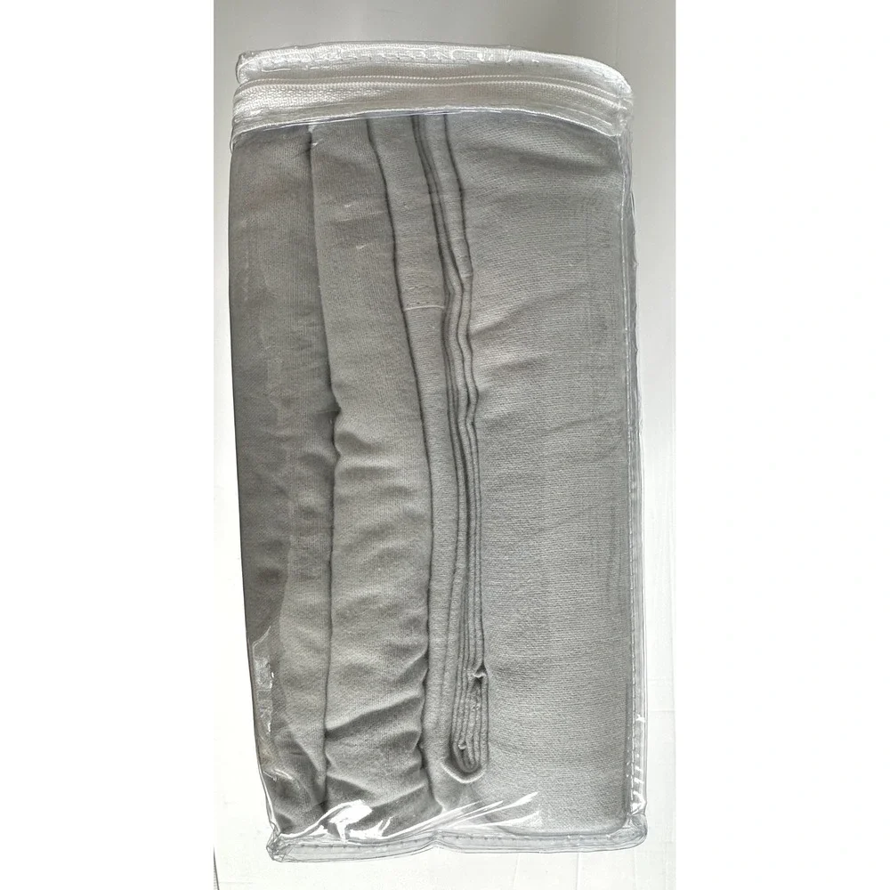 Flannel from Portugal FULL Sheet Set 4 Piece 100% USA Cotton Neutral Silver Gray